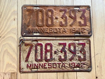 Pair of 1942 Minnesota License Plates