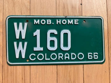 1966 Colorado Mobile Home License Plate