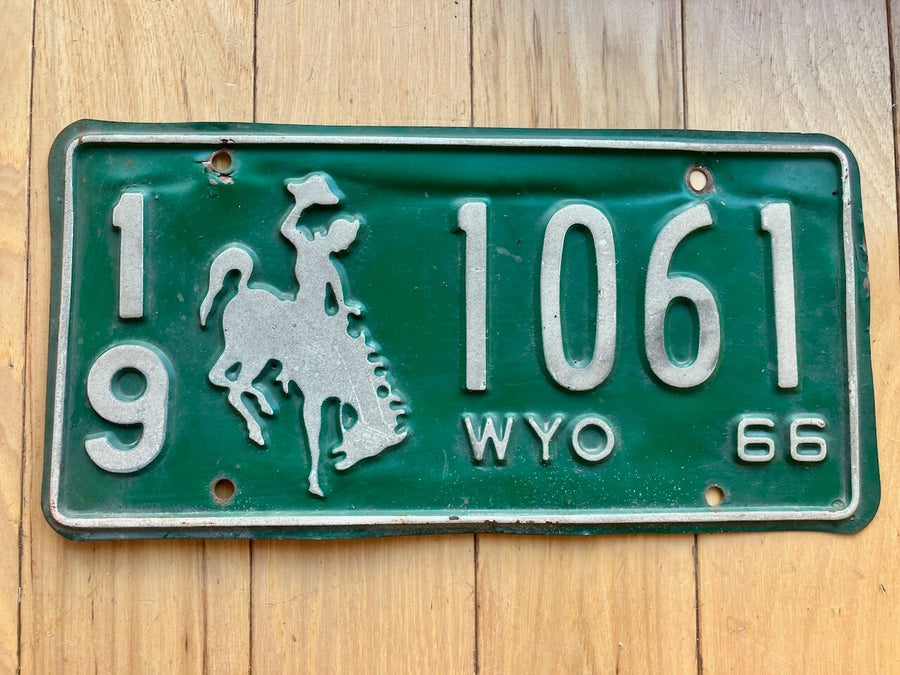 1966 Wyoming License Plate