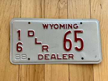 1988 Wyoming Dealer License Plate - Low Number