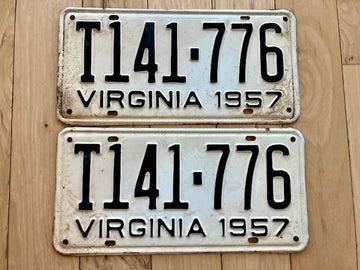 Pair of 1957 Virginia Truck License Plates