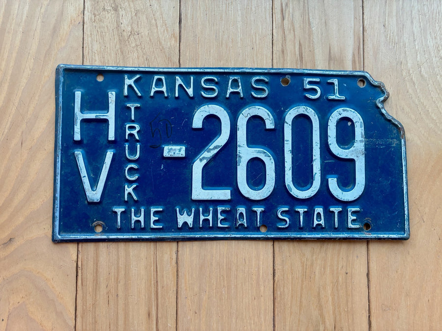1951 Kansas Truck License Plate