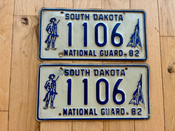 Pair of 1982 South Dakota National Guard License Plates