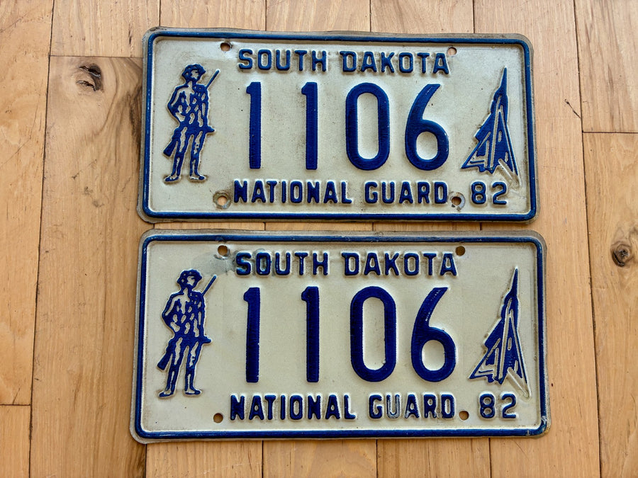 Pair of 1982 South Dakota National Guard License Plates