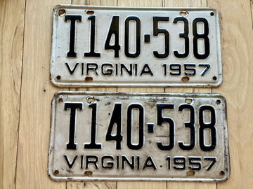 Pair of 1957 Virginia Truck License Plates