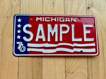 1976 Michigan Sample License Plate
