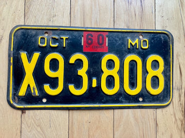 1960 Missouri License Plate