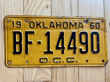 1960 Oklahoma OCC Bulk Freight Trucking Permit License Plate