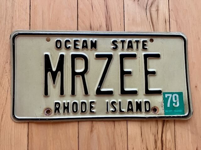 1979 Rhode Island Vanity License Plate - MRZEE