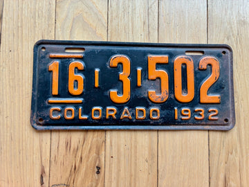 1932 Colorado License Plate