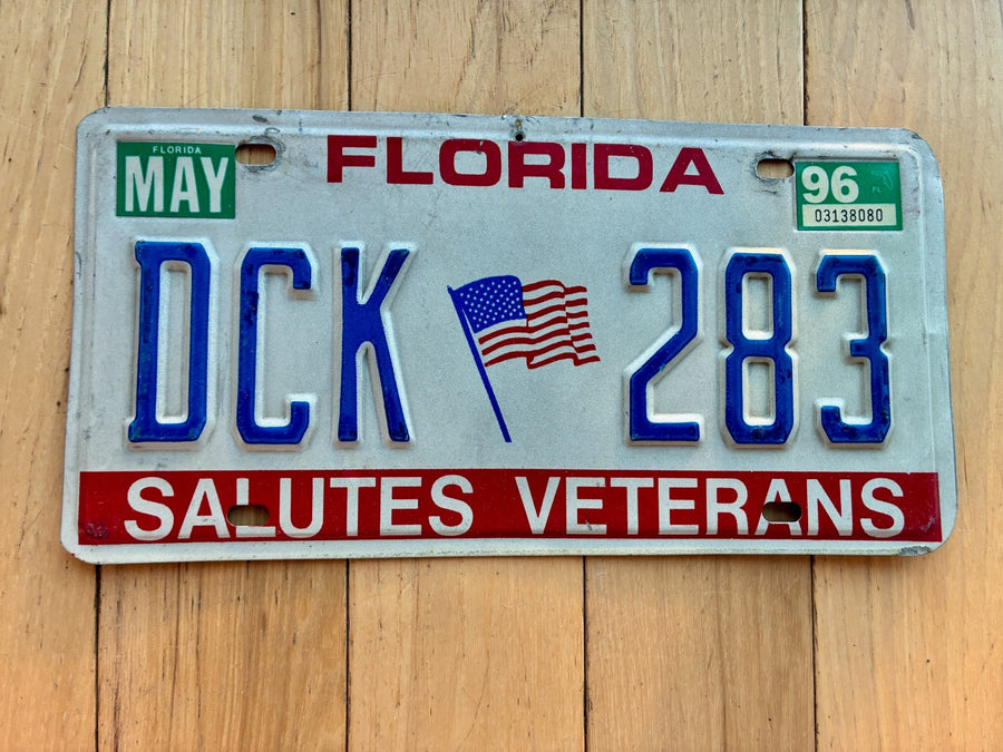 1996 Florida Salutes Veterans License Plate – RusticPlates