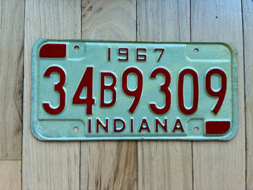 1967 Indiana License Plate