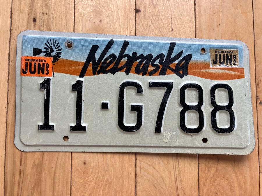 1992 Nebraska License Plate