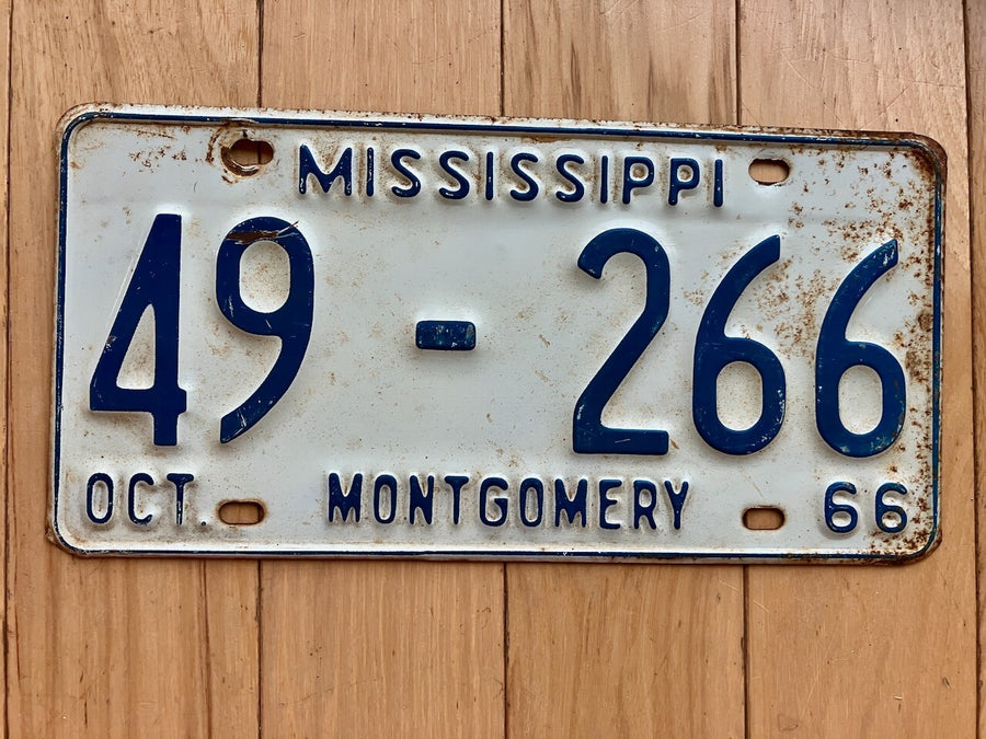 1966 Mississippi Montgomery County License Plate