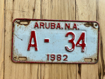 1982 Aruba Motorcycle License Plate