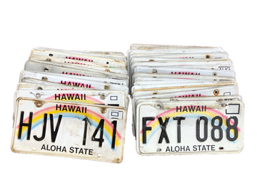 Bulk Lot of 50 Hawaii License Plates - Craft Condition