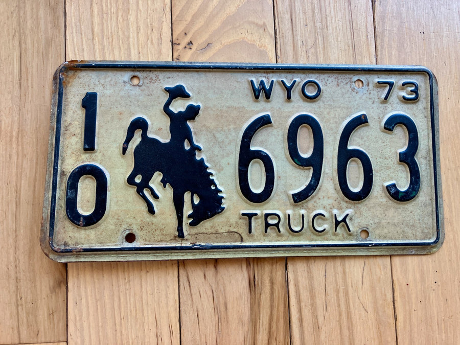 1973 Wyoming Truck License Plate