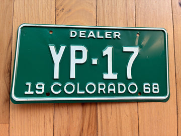 1968 Colorado Dealer License Plate