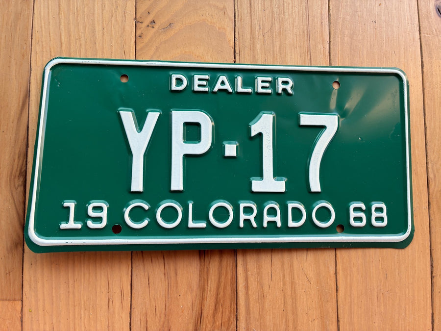 1968 Colorado Dealer License Plate