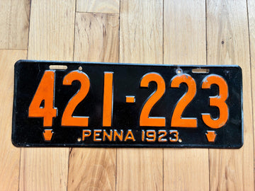 1923 Repainted Pennsylvania License Plate