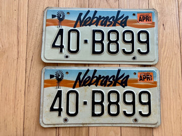 Pair of 1993 Nebraska License Plates