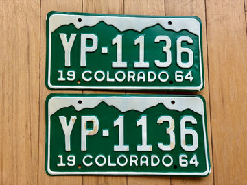 Pair of 1964 Colorado License Plates