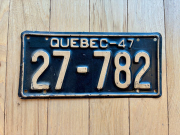 1947 Quebec License Plate