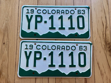 Pair of 1963 Colorado License Plates