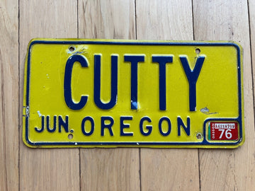 1976 Oregon Vanity License Plate - CUTTY