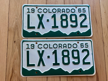 Pair of 1965 Colorado License Plates