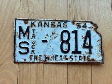 1954 Kansas Truck License Plate