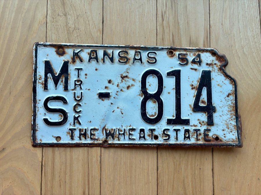 1954 Kansas Truck License Plate