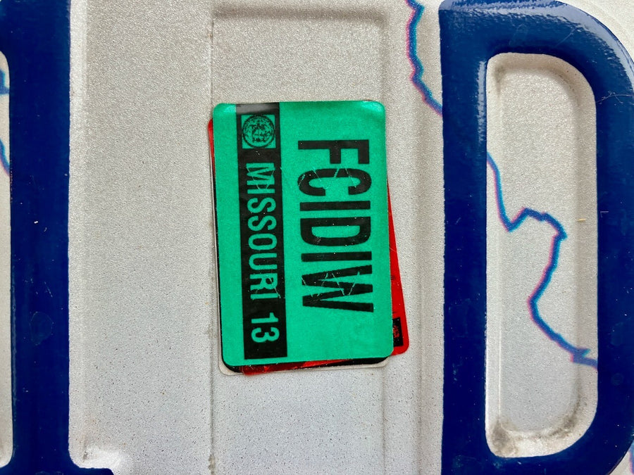 2013 Missouri License Plate W/ Harder To Find Sticker