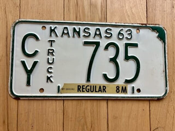 1963 Kansas Truck License Plate