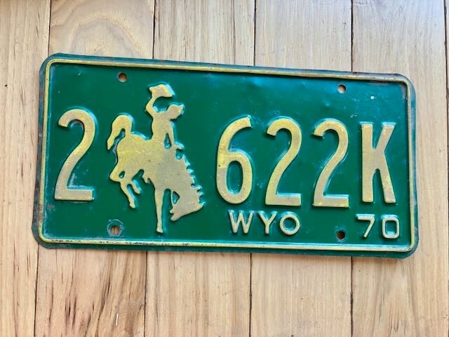1970 Wyoming License Plate