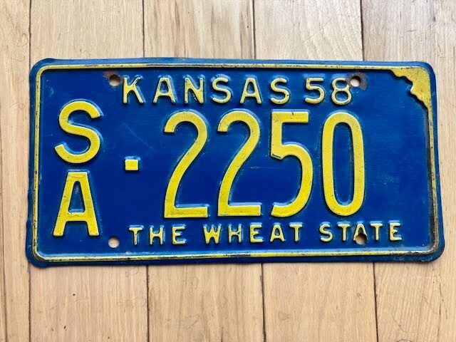 1958 Kansas License Plate