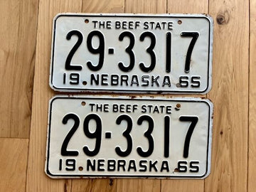 Pair of 1965 Nebraska License Plates