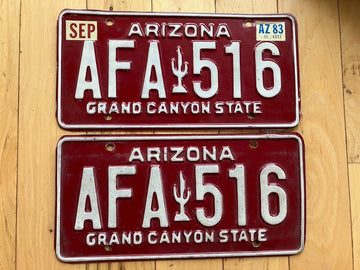 Pair of 1983 Arizona License Plates