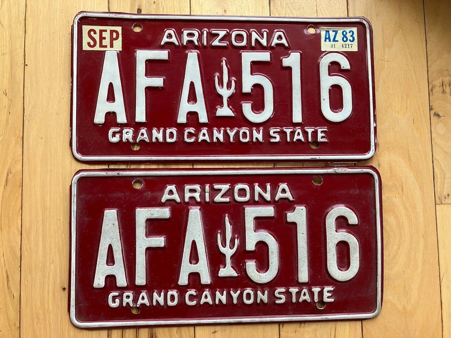 Pair of 1983 Arizona License Plates