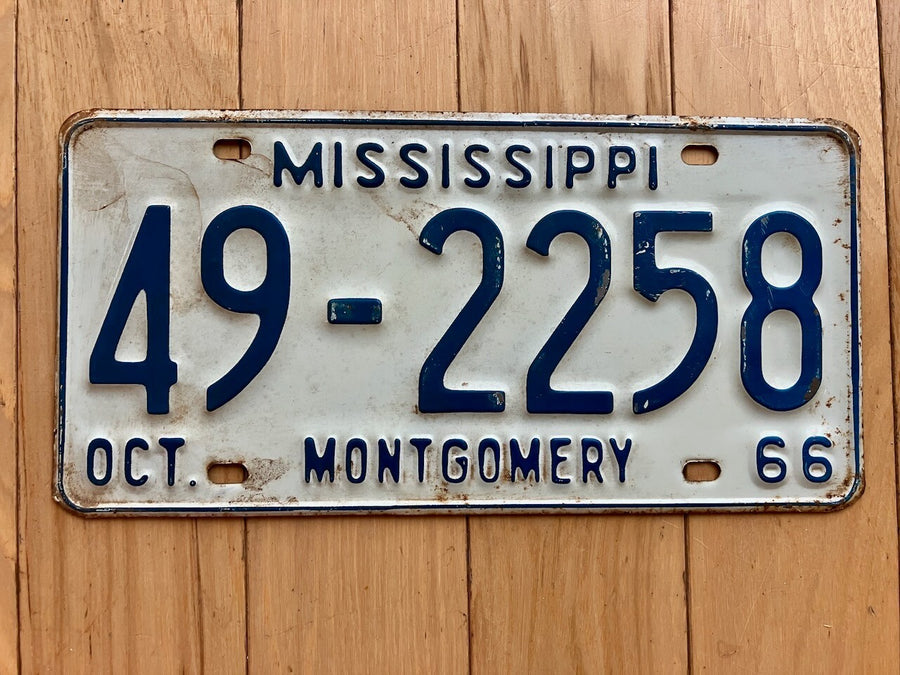 1966 Mississippi Montgomery County License Plate