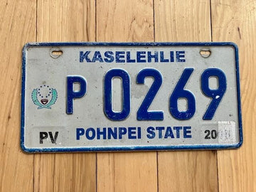 2008 Kaselehlie State of Pohnpei License Plate