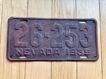 1939 Nevada License Plate