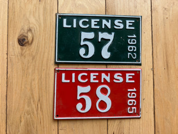 1962 and 1965 License Plates - Vendor Plates?
