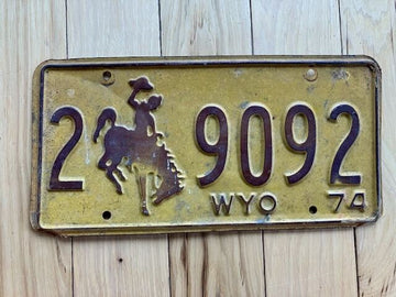 1974 Wyoming License Plate