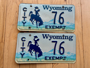 1994 Base Pair of Wyoming City License Plates