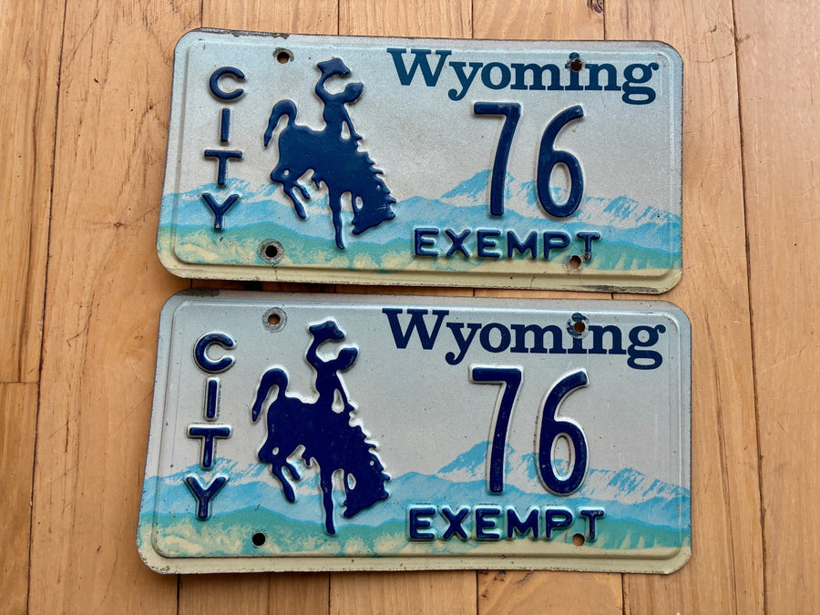 1994 Base Pair of Wyoming City License Plates