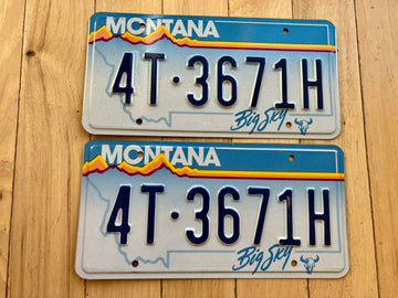 Pair of 1991 Montana License Plates