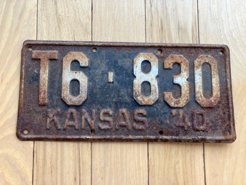 1940 Kansas License Plate