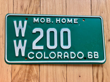 1968 Colorado Mobile Home license plate
