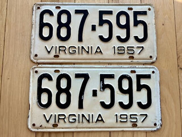 Pair of 1957 Virginia License Plates